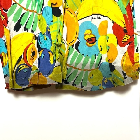 SIMON MILLER Tropical Floral Fruit Print High Rise Wide Leg Pull On Veda Pants L - Picture 11 of 11